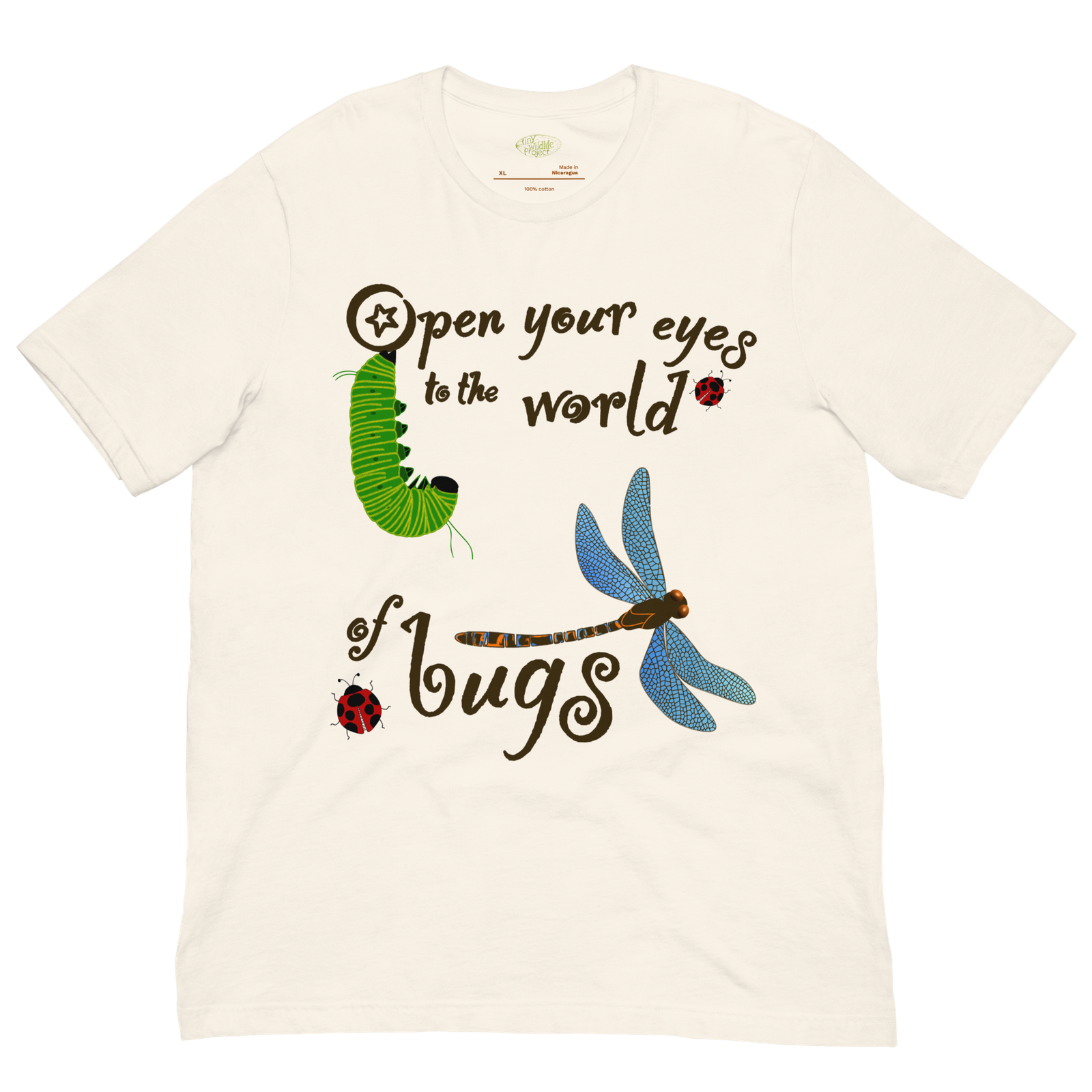 ‘Open your eyes to the world of bugs’ T-shirt - Image 7