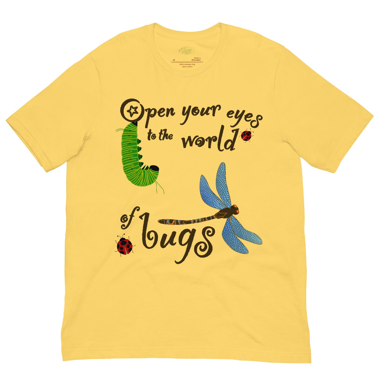 ‘Open your eyes to the world of bugs’ T-shirt - Image 4